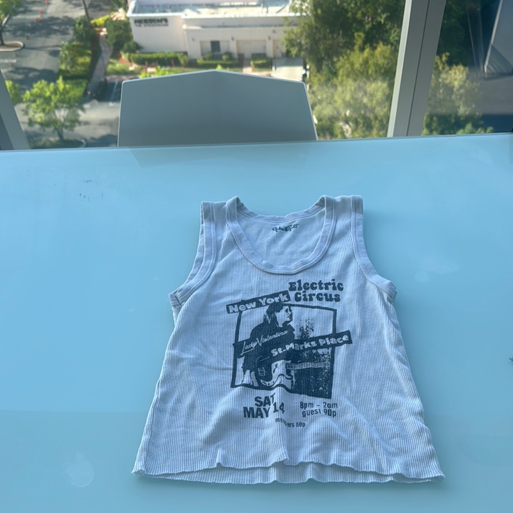 Brandy White Graphic Tank Top